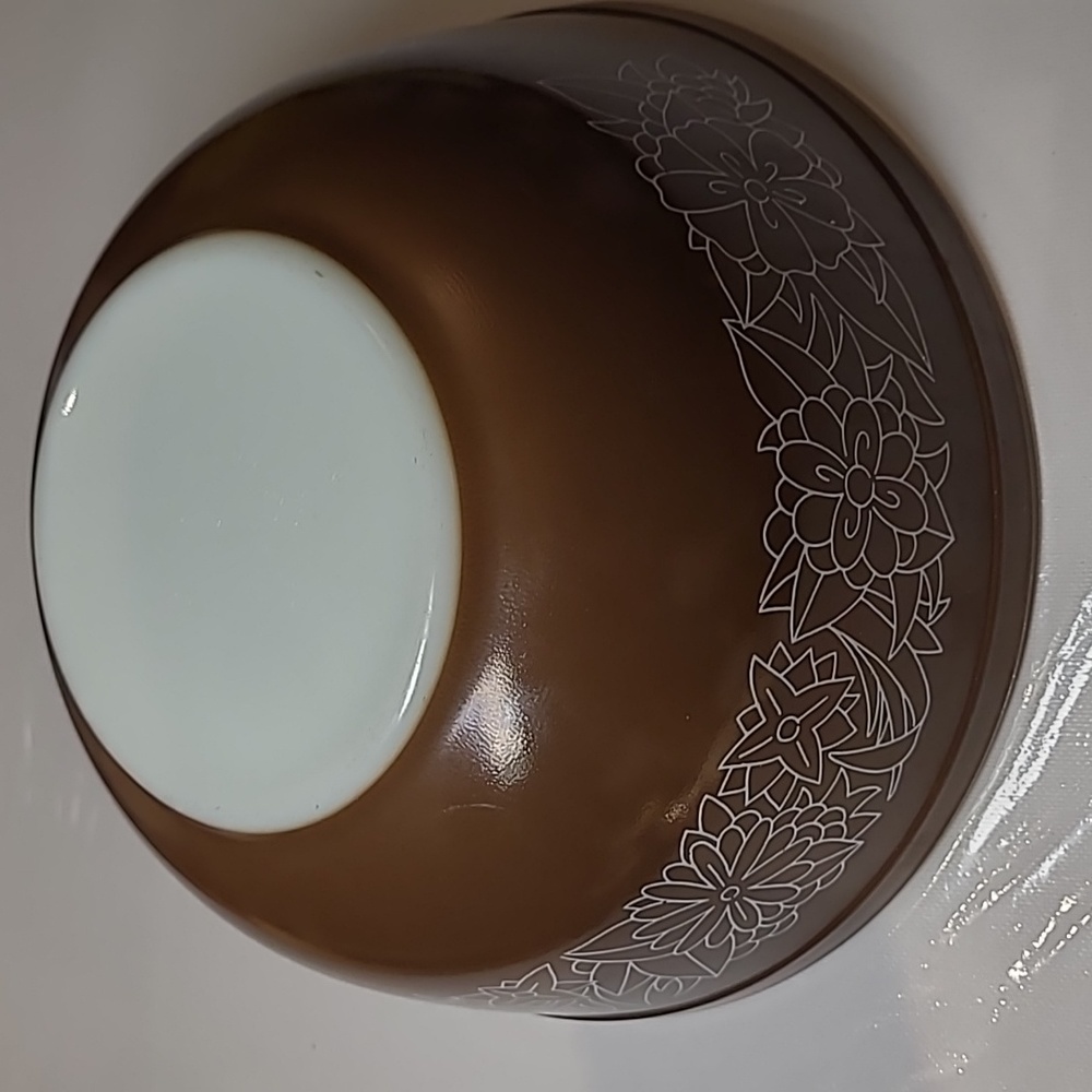 #(1)Vintage Pyrex 403-2.5qt woodland brown nesting mixing bowl